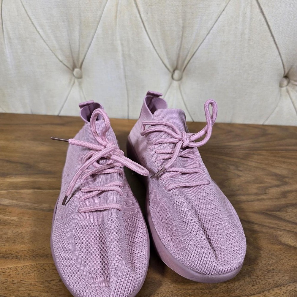 Dusty pink knit lace-up sneakers size EU 41 / US women's 10 - Picture 2 of 2